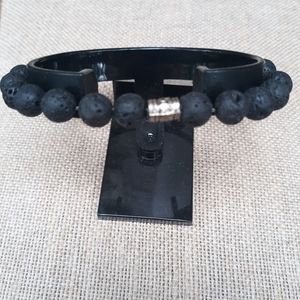 Lava rock unisex stretch bracelet
